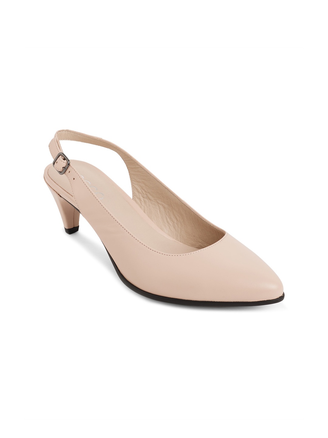 

ECCO Pink Leather Contemporary Solid Pumps