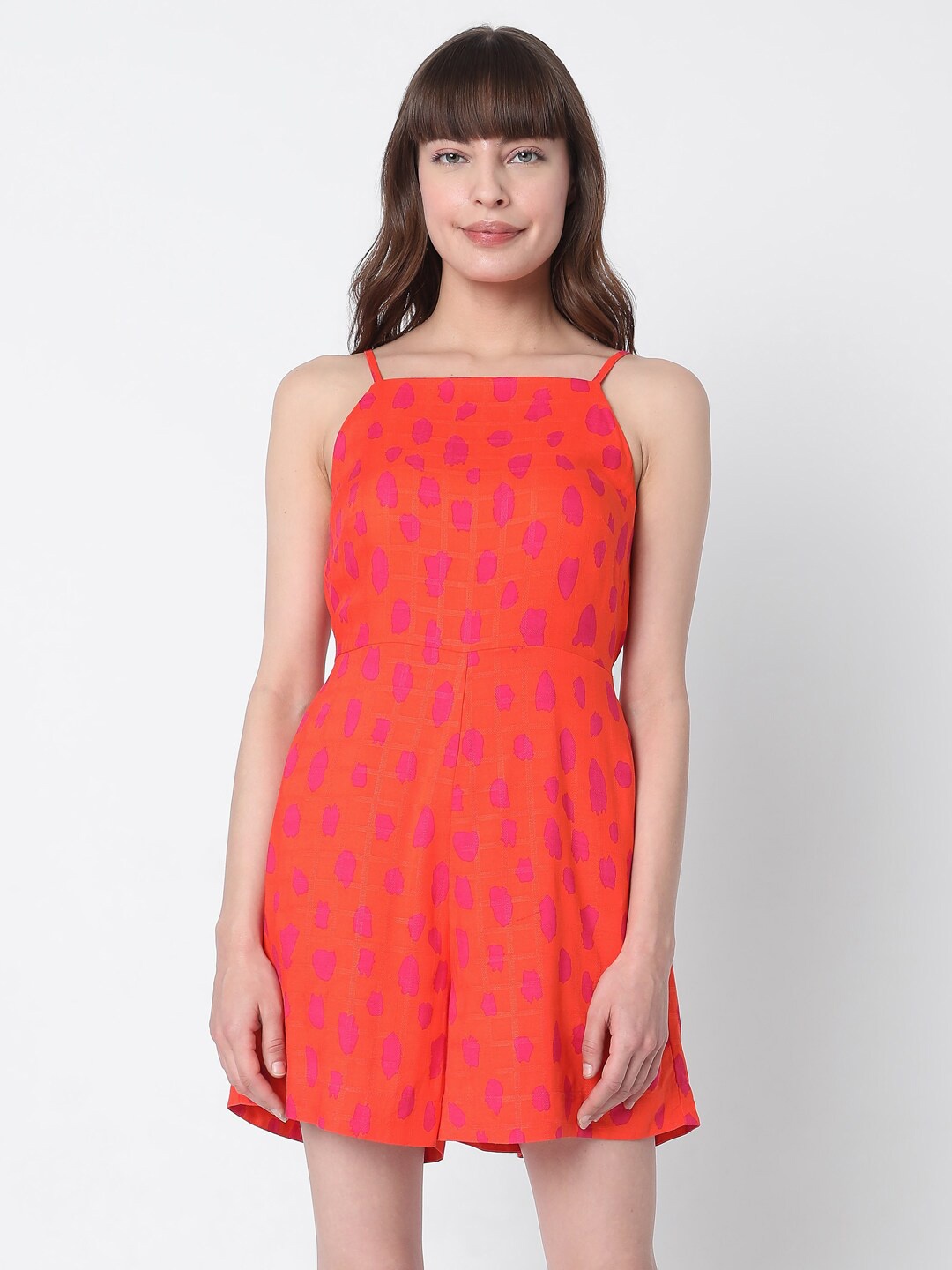 

Vero Moda Women Red & Pink Printed Playsuit