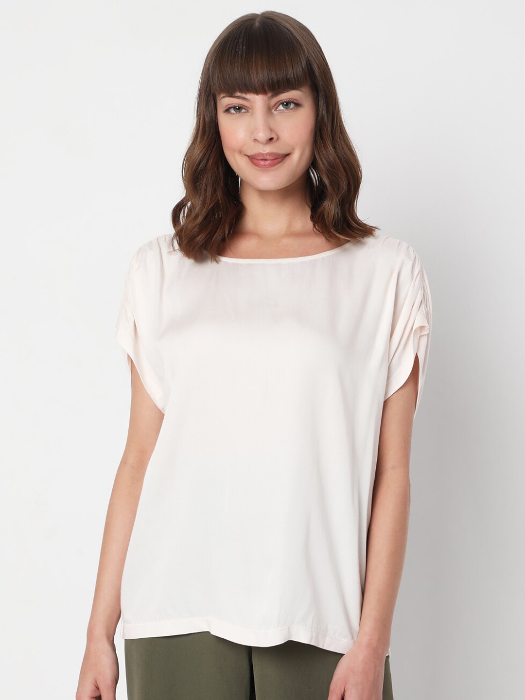 

Vero Moda Women Pink Extended Sleeves T-shirt