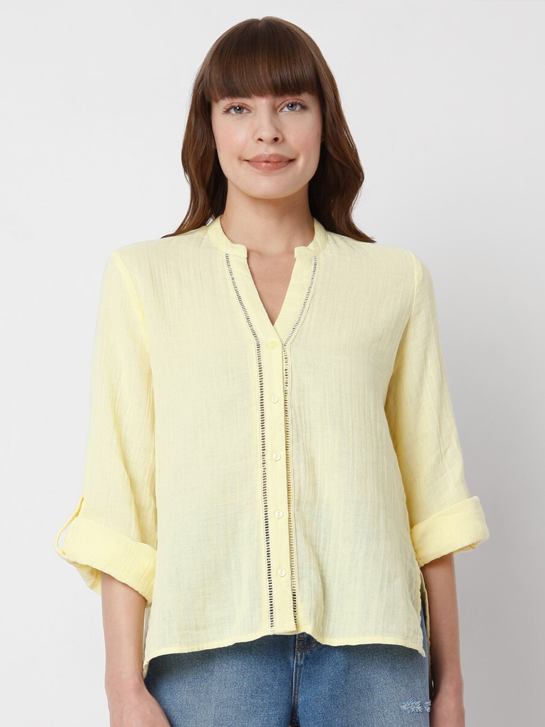 

Vero Moda Women Yellow Casual Shirt