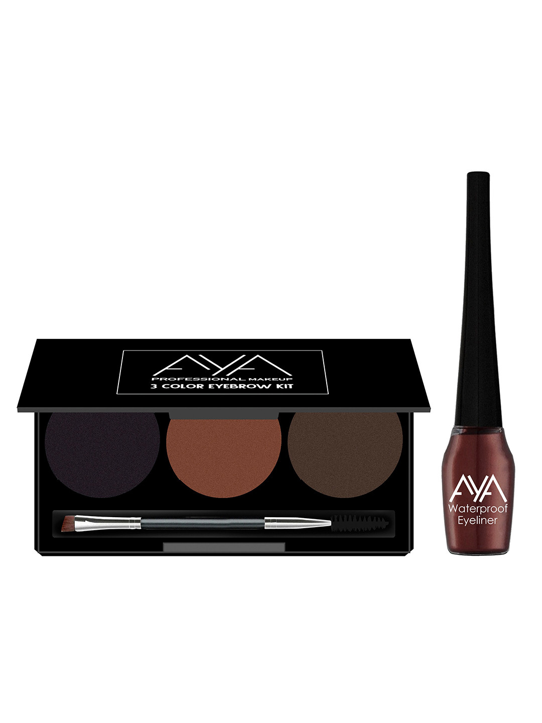 

AYA Set of Eyebrow Cake & Waterproof Liquid Eyeliner, Multi