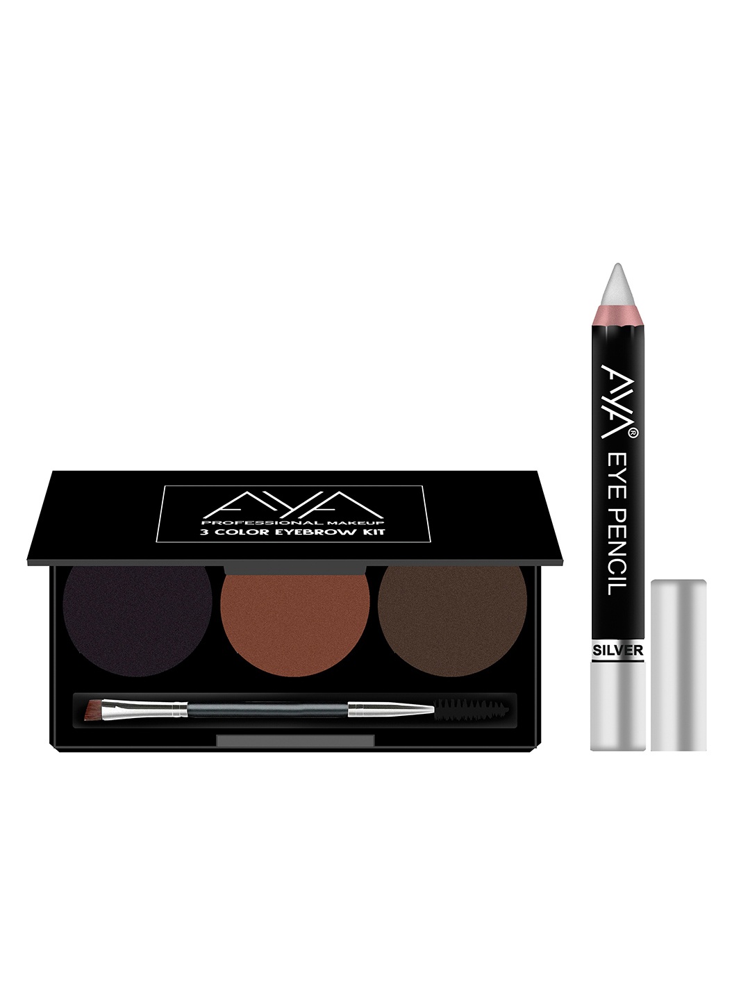 

AYA Set of Eyebrow Cake & Eye Pencil Kajal Eyeliner, Multi