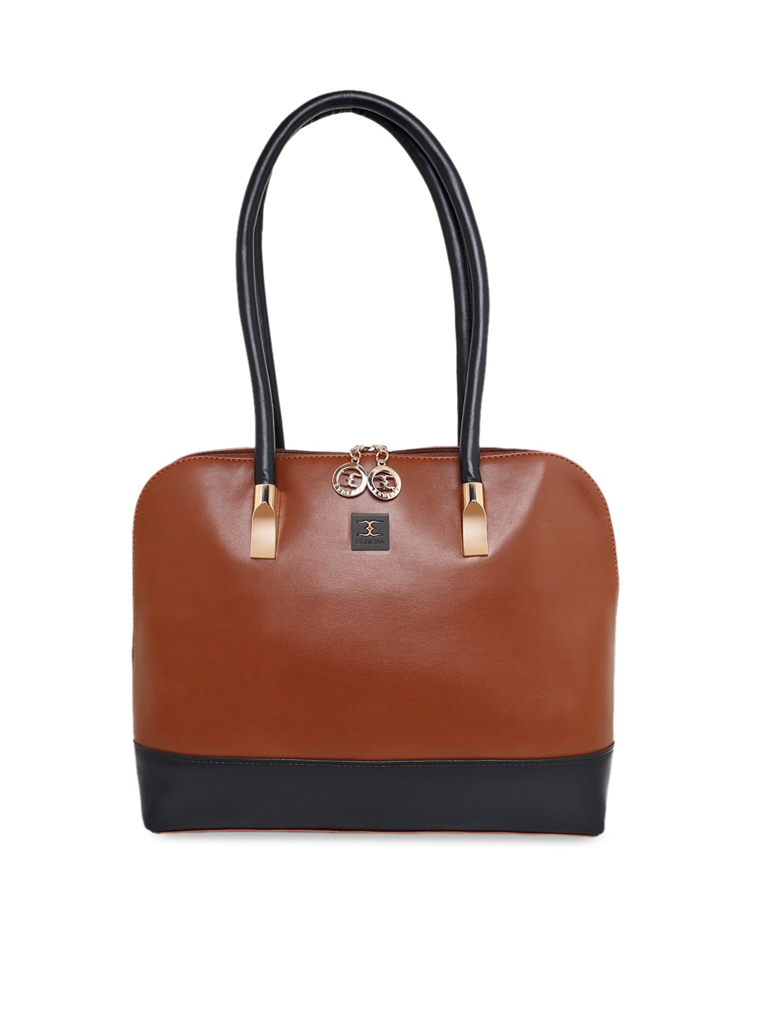 

ESBEDA Tan Colourblocked PU Structured Shoulder Bag