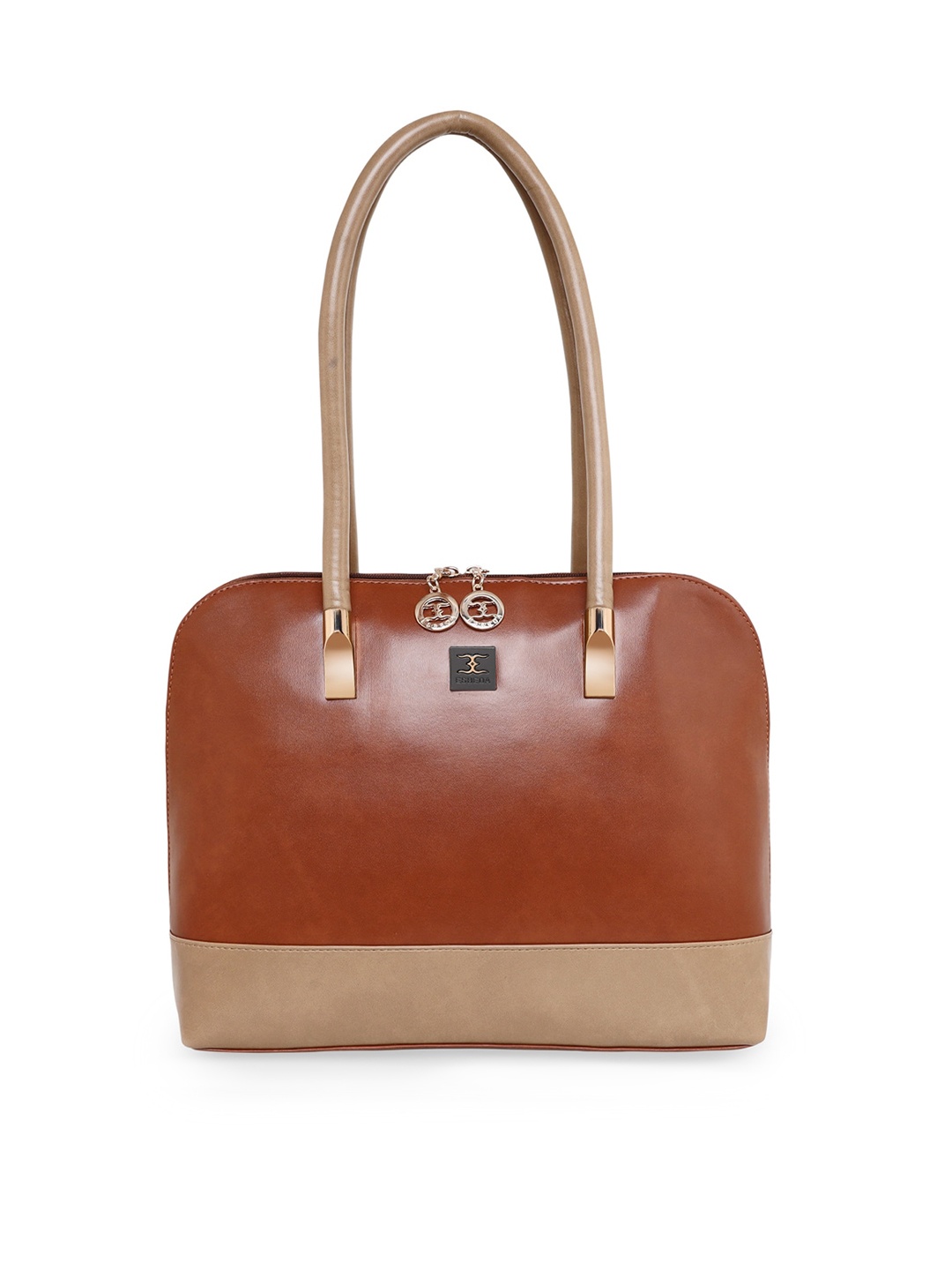 

ESBEDA Brown Colourblocked PU Structured Shoulder Bag