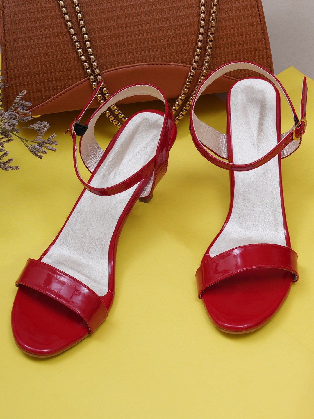 

Misto Red Stiletto Sandals With Buckles