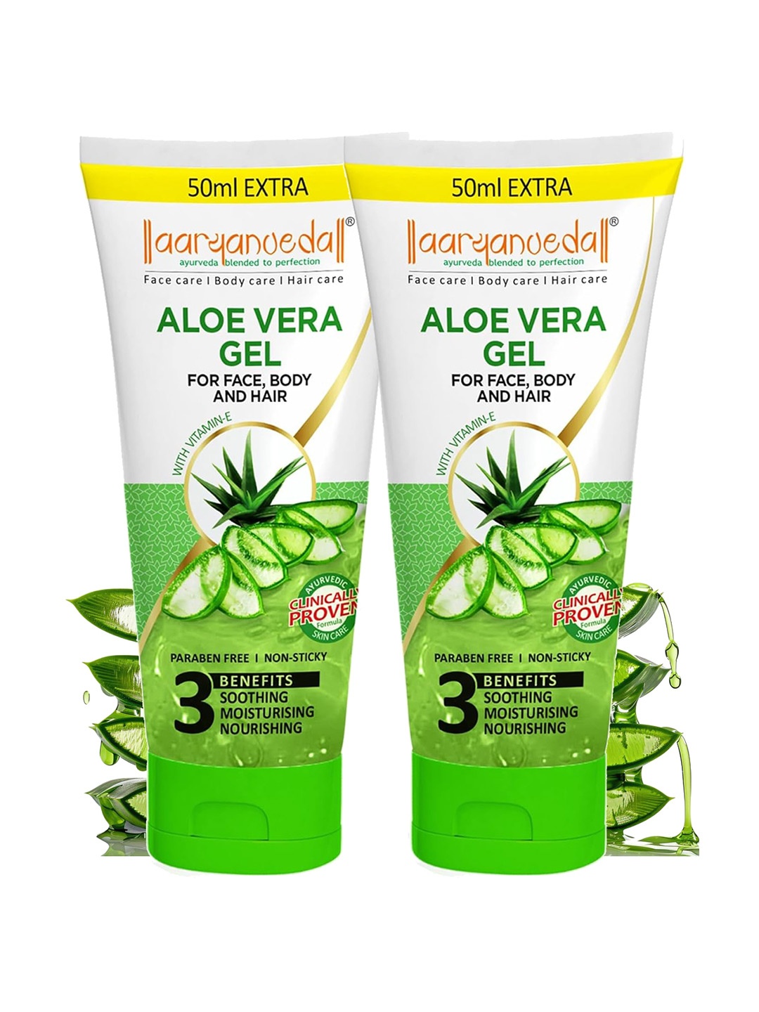 

Aryanveda Set of 2 Aloevera Moisturizer For Skin Hydration & Healthy Scalp - 150 ml each, Green