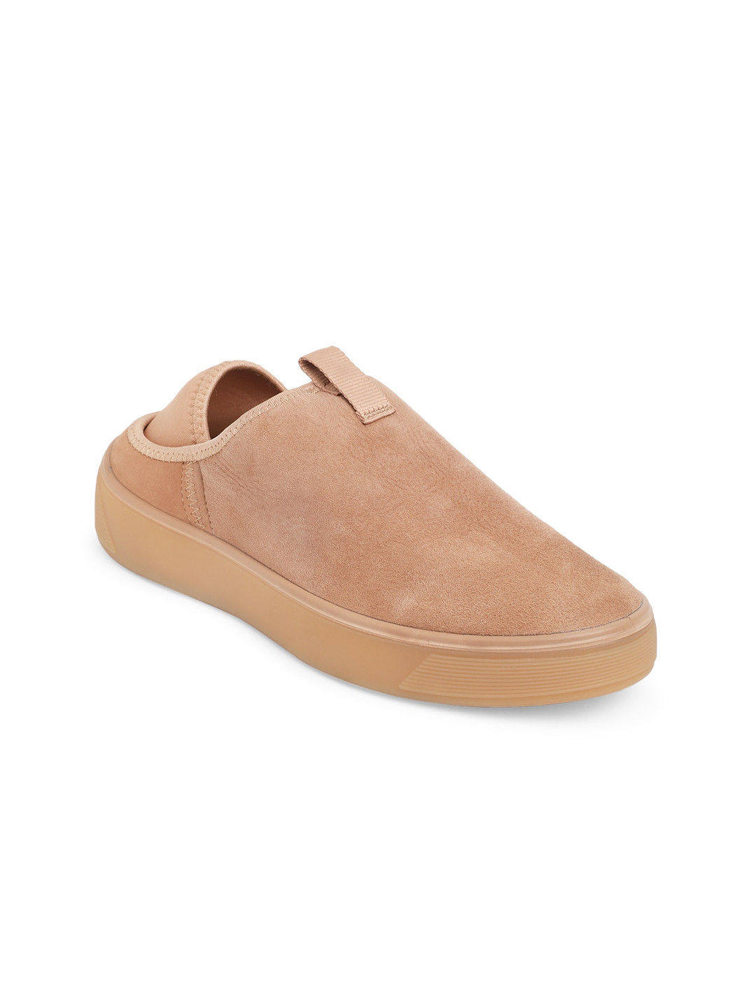 

ECCO Women Brown Leather Contemporary Slip-On Sneakers