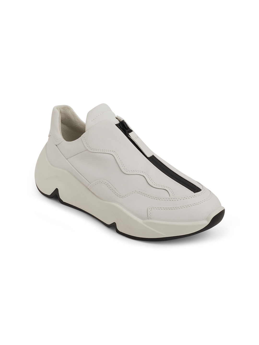 

ECCO Women Grey Upgrades Leather Slip-On Sneakers