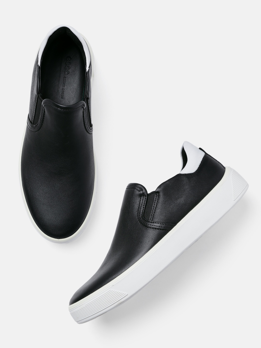 

ECCO Women Seasonal Collection Leather Casual Slip-On Sneakers, Black