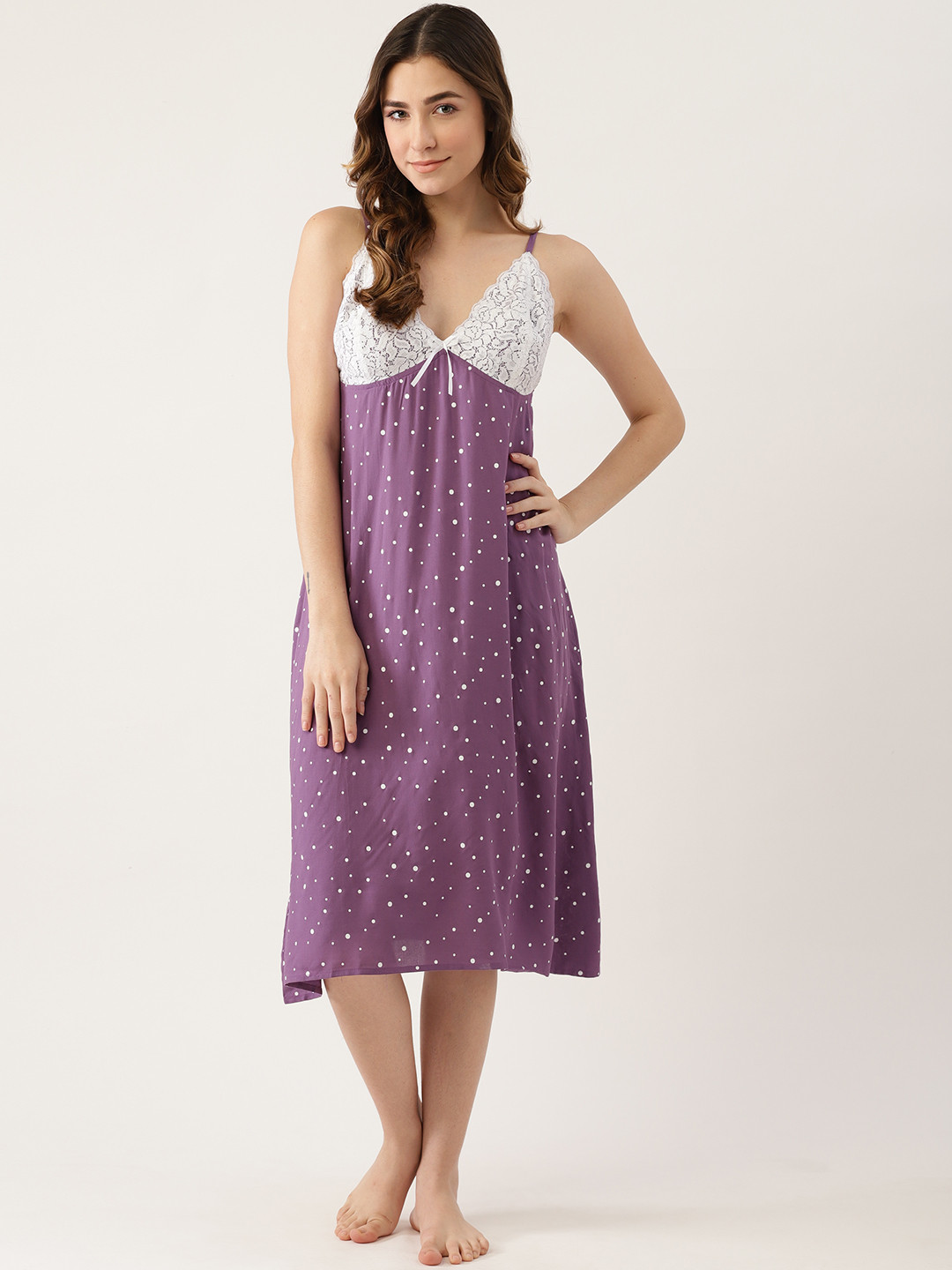 

Ms Lingies Women Purple Geometric Printed Nightdress