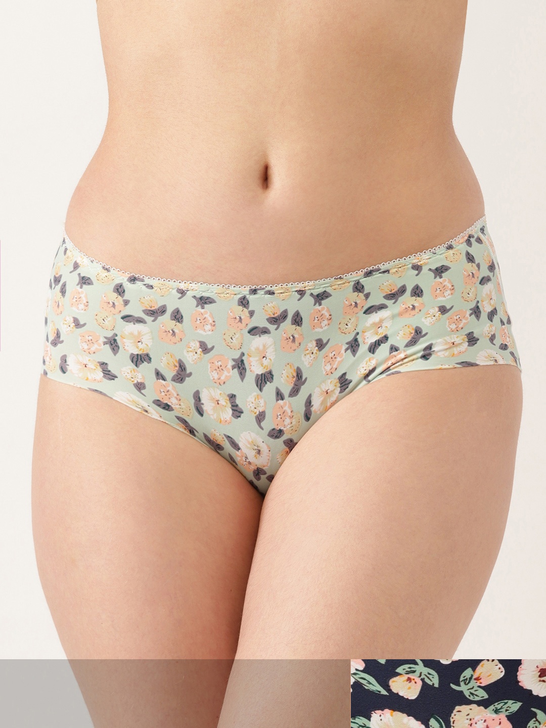 

Ms.Lingies Women Pack of 2 Floral Printed Hipster Briefs MSP099S, Green