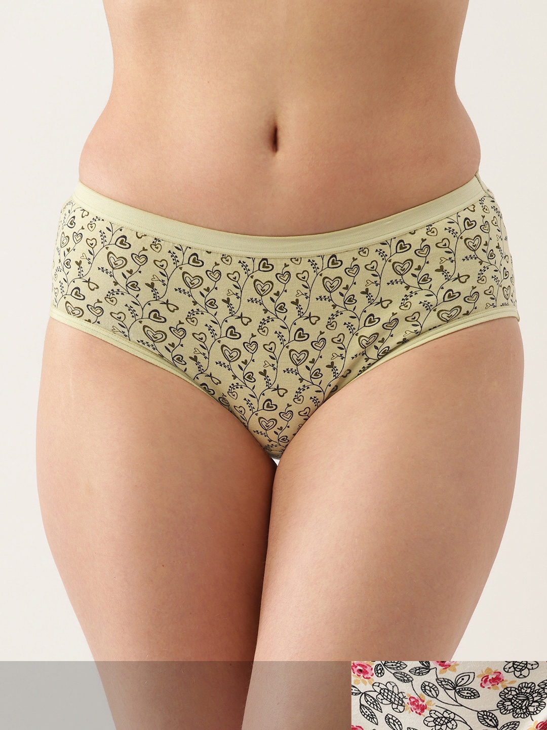 

Ms.Lingies Women Pack of 2 Printed Hipster Briefs MSP095S, Yellow