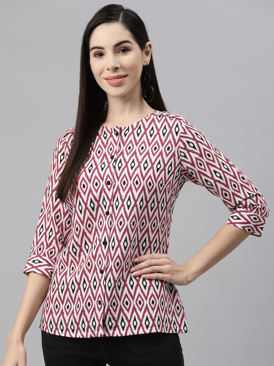 

Laabha White & Pink Printed Top
