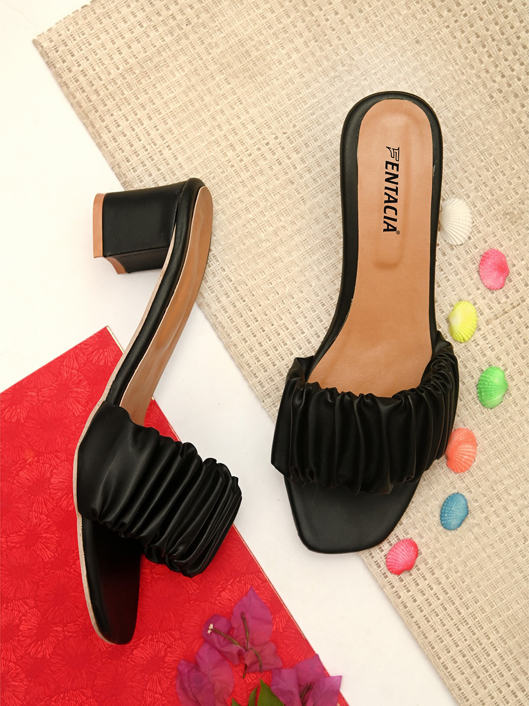 

Fentacia Women Black Block Sandals