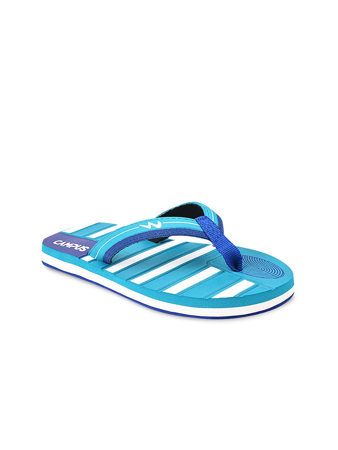 

Campus Women Blue & White Printed Thong Flip Flops