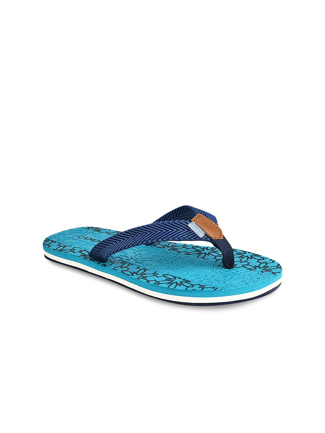 

Campus Women Blue Printed Thong Flip-Flops