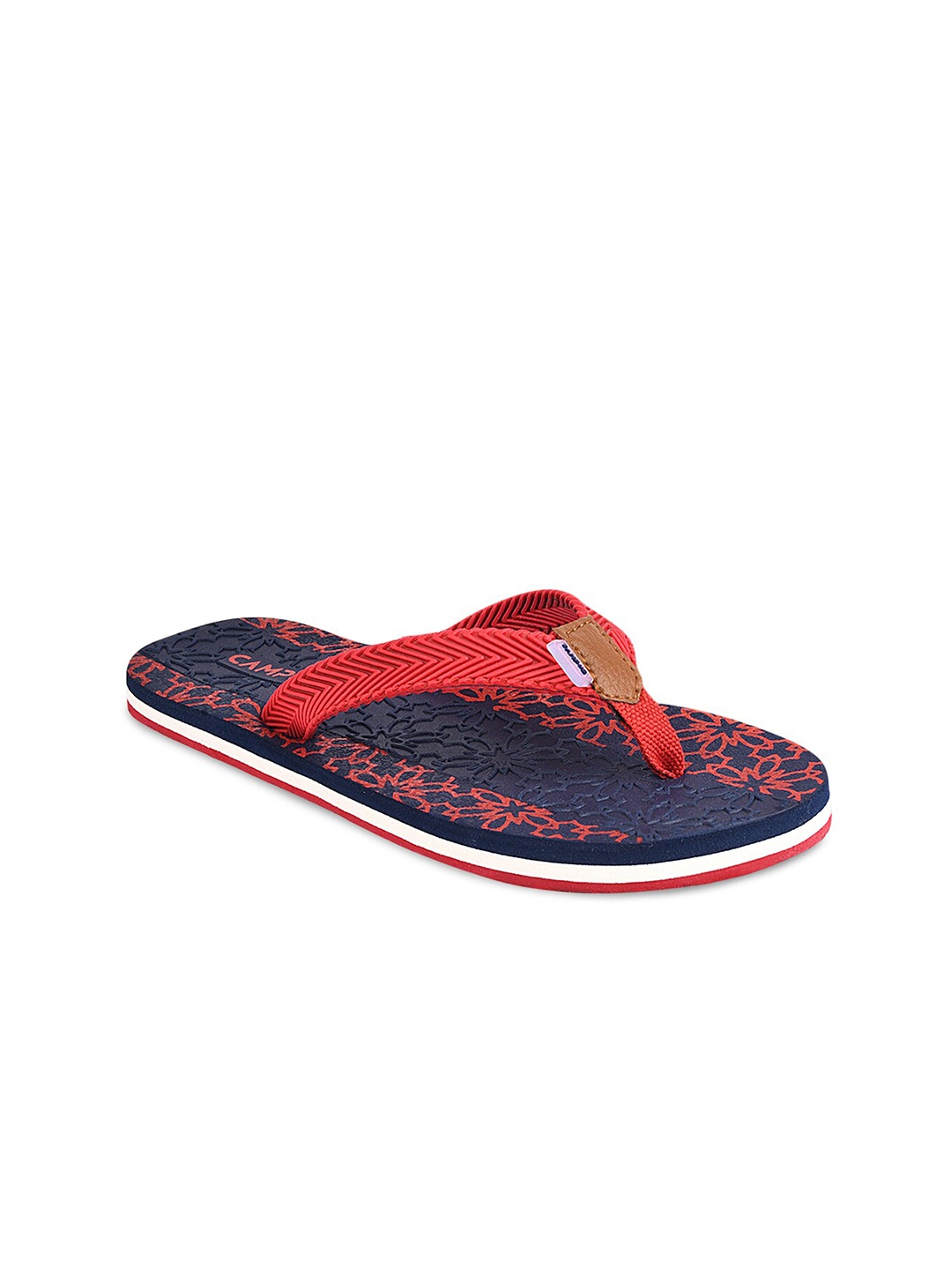 

Campus Women Navy Blue & Red Printed Thong Flip-Flops