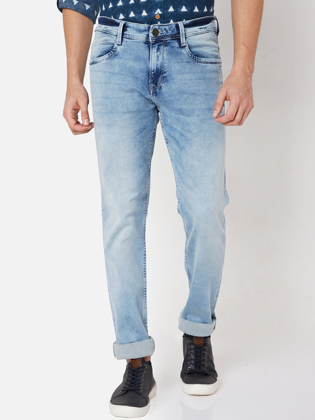 

Mufti Men Blue Heavy Fade Stretchable Jeans