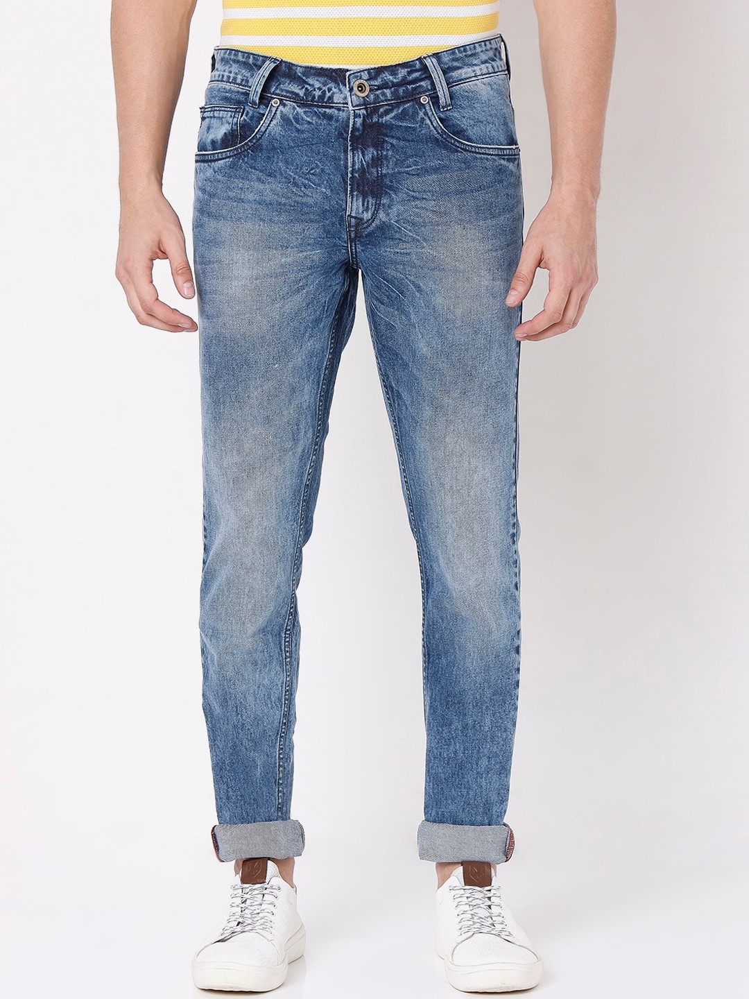 

Mufti Men Blue Skinny Fit Heavy Fade Stretchable Jeans