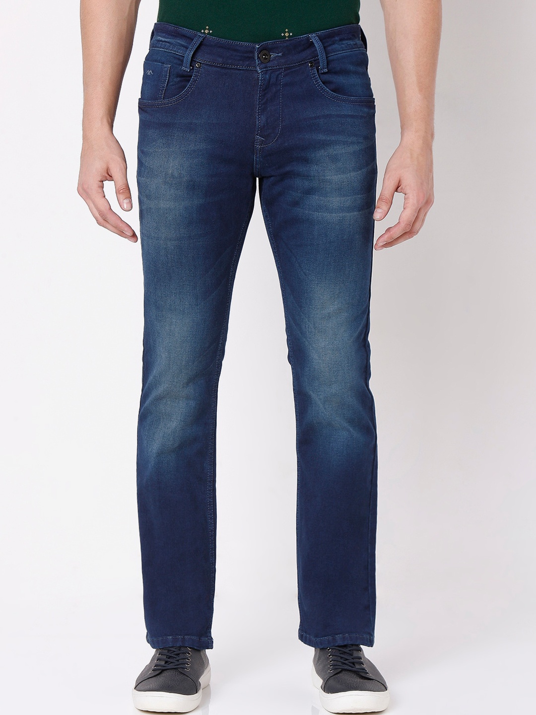 

Mufti Men Blue Straight Fit Heavy Fade Stretchable Jeans
