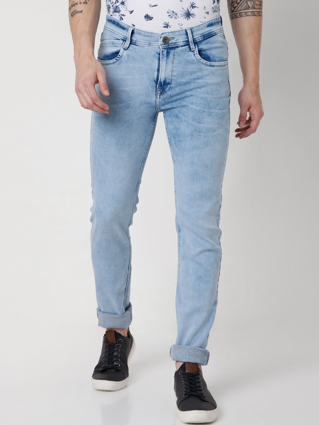 

Mufti Men Blue Heavy Fade Regular-Fit Stretchable Jeans