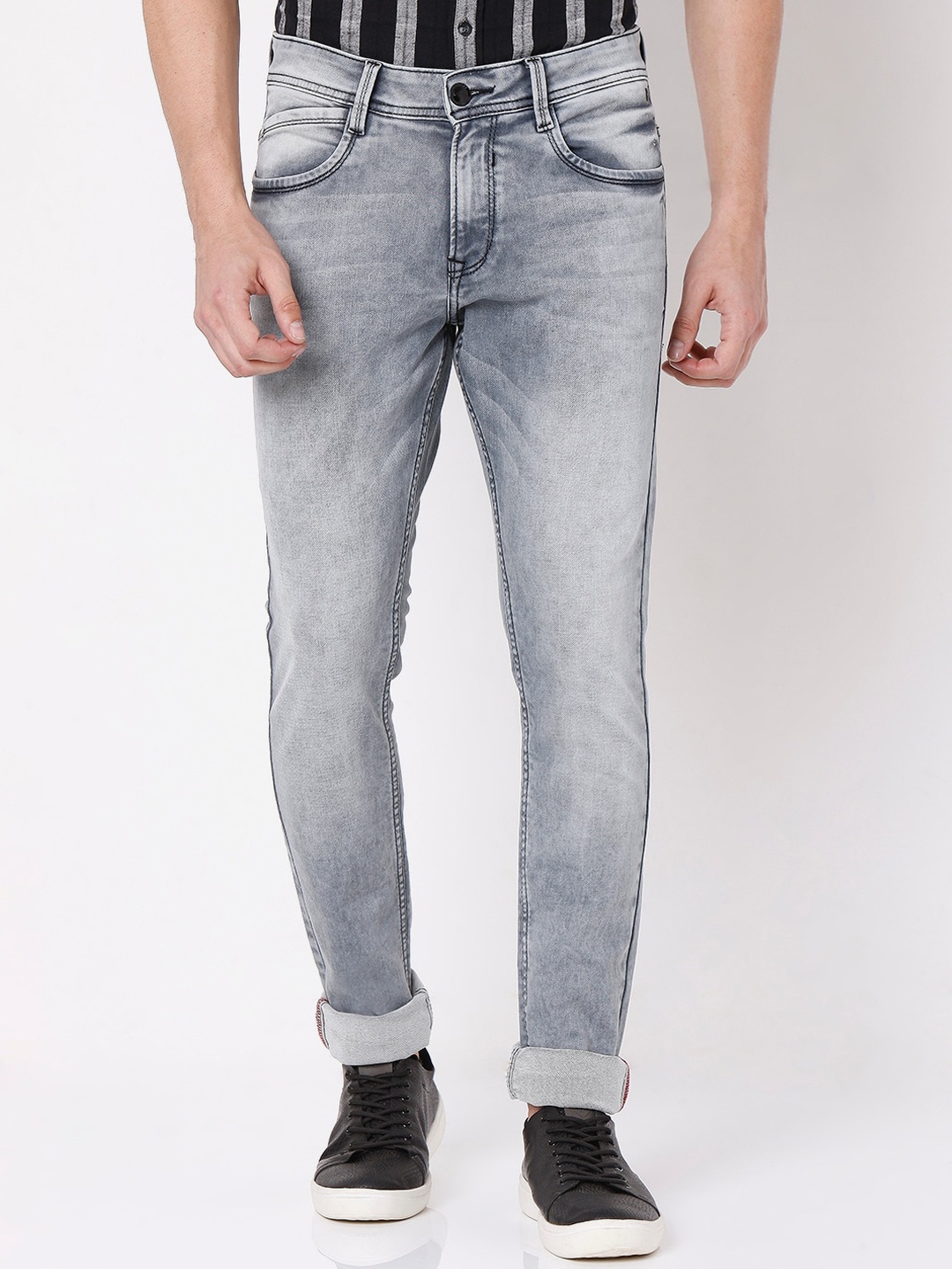 

Mufti Men Grey Skinny Fit Heavy Fade Stretchable Jeans