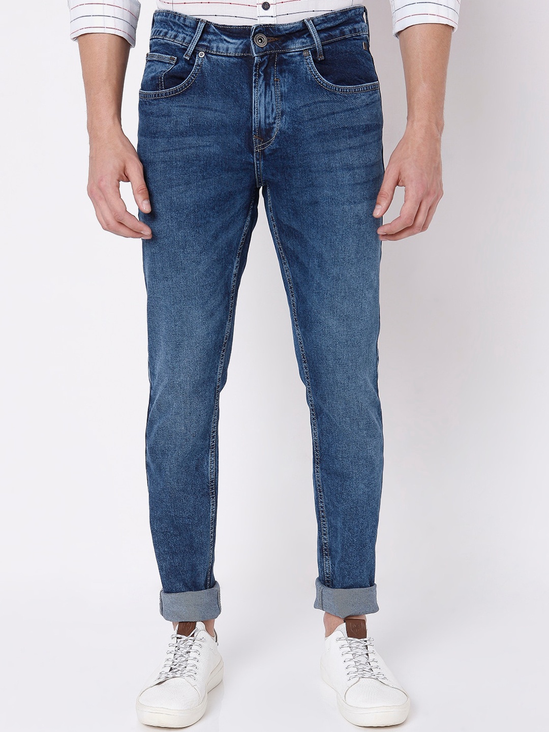 Mufti Men Blue Skinny Fit Light Fade Stretchable Jeans