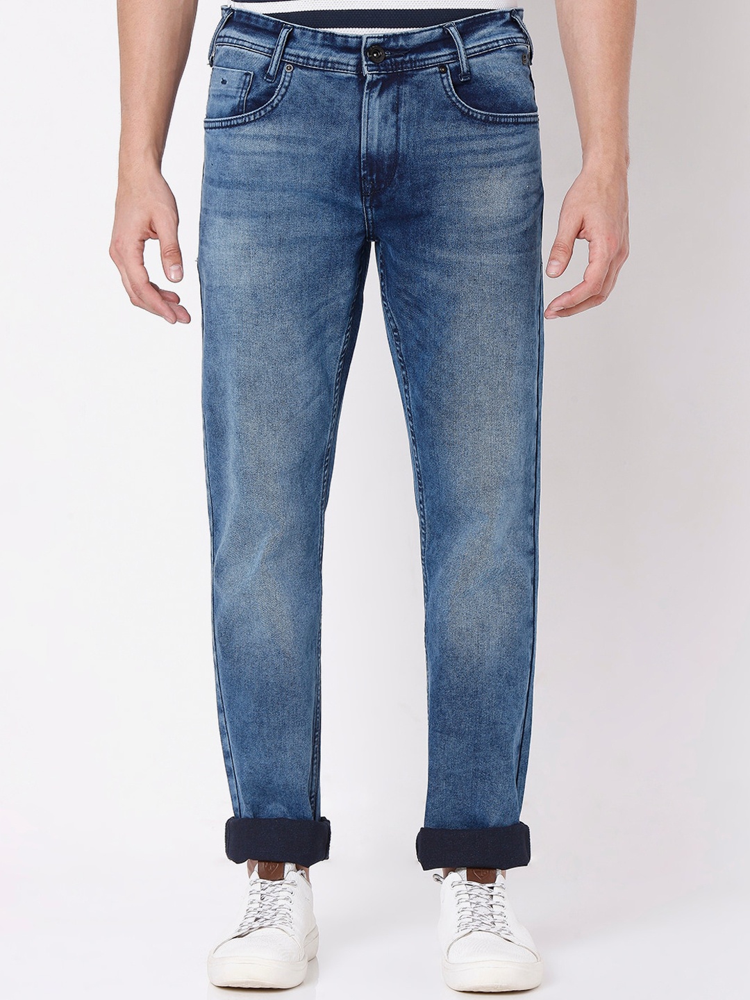 Mufti Men Blue Heavy Fade Stretchable Jeans