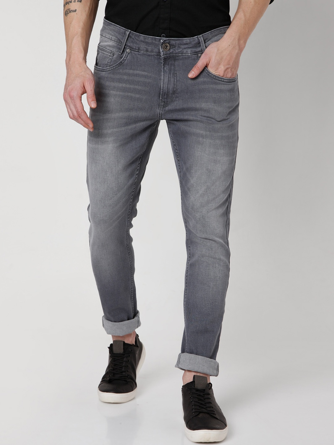 

Mufti Men Grey Skinny Fit Heavy Fade Stretchable Jeans