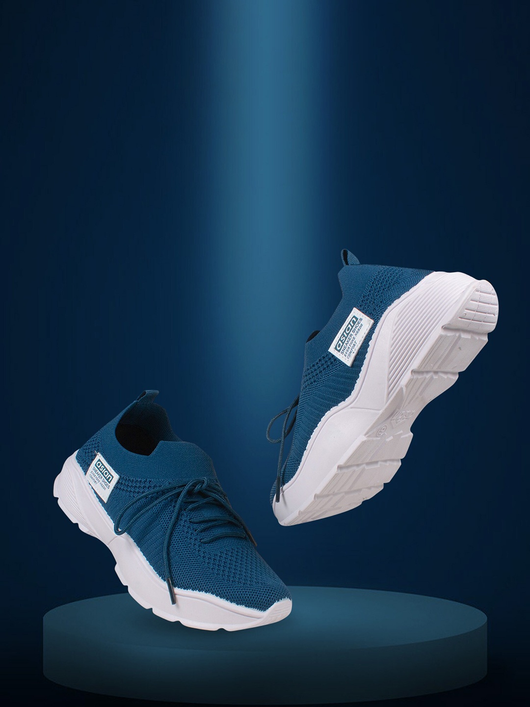 

ASIAN Women Turquoise Blue & White Colourblocked Sneakers