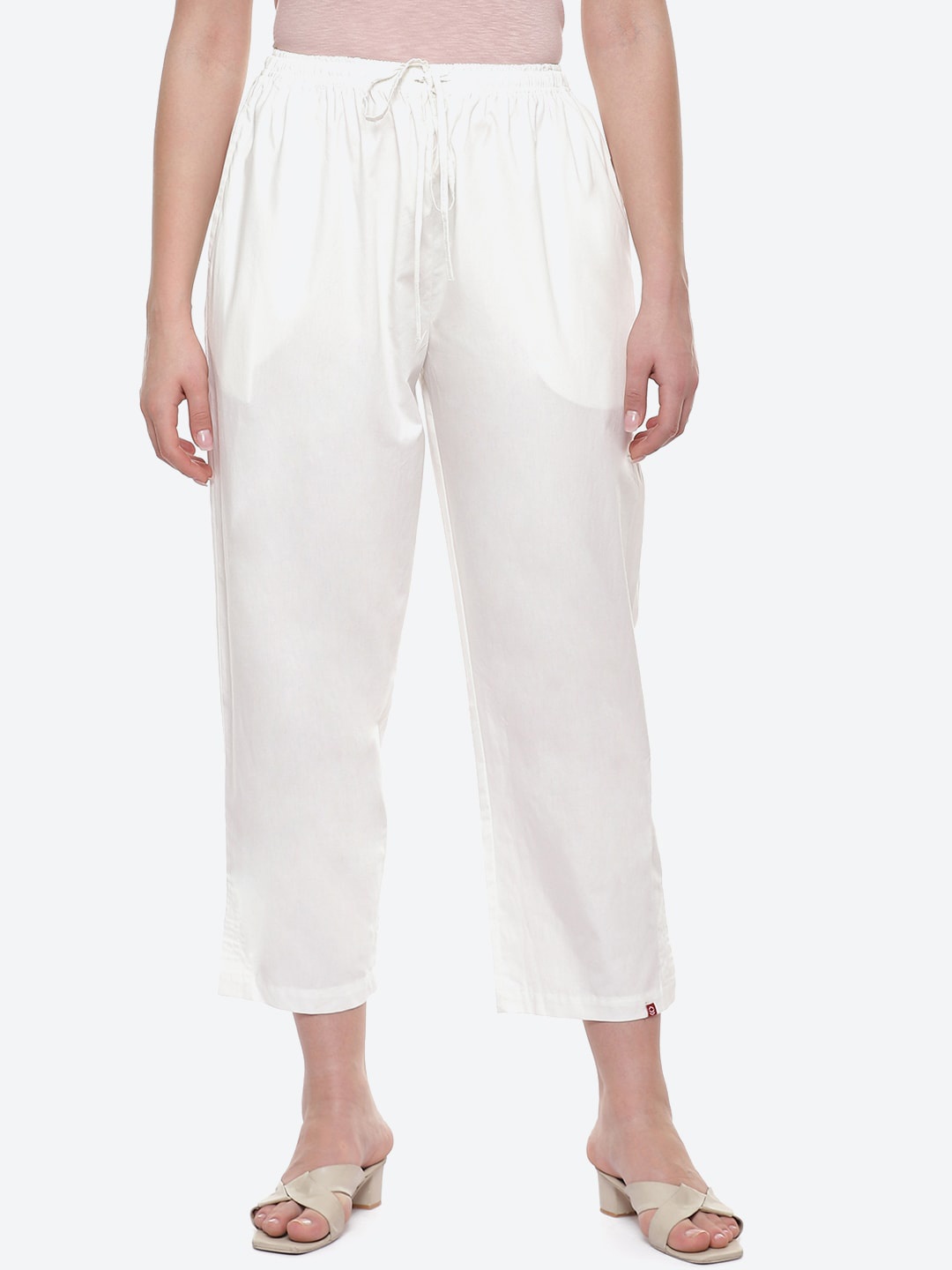 

Biba Women Off White Straight Fit Trousers