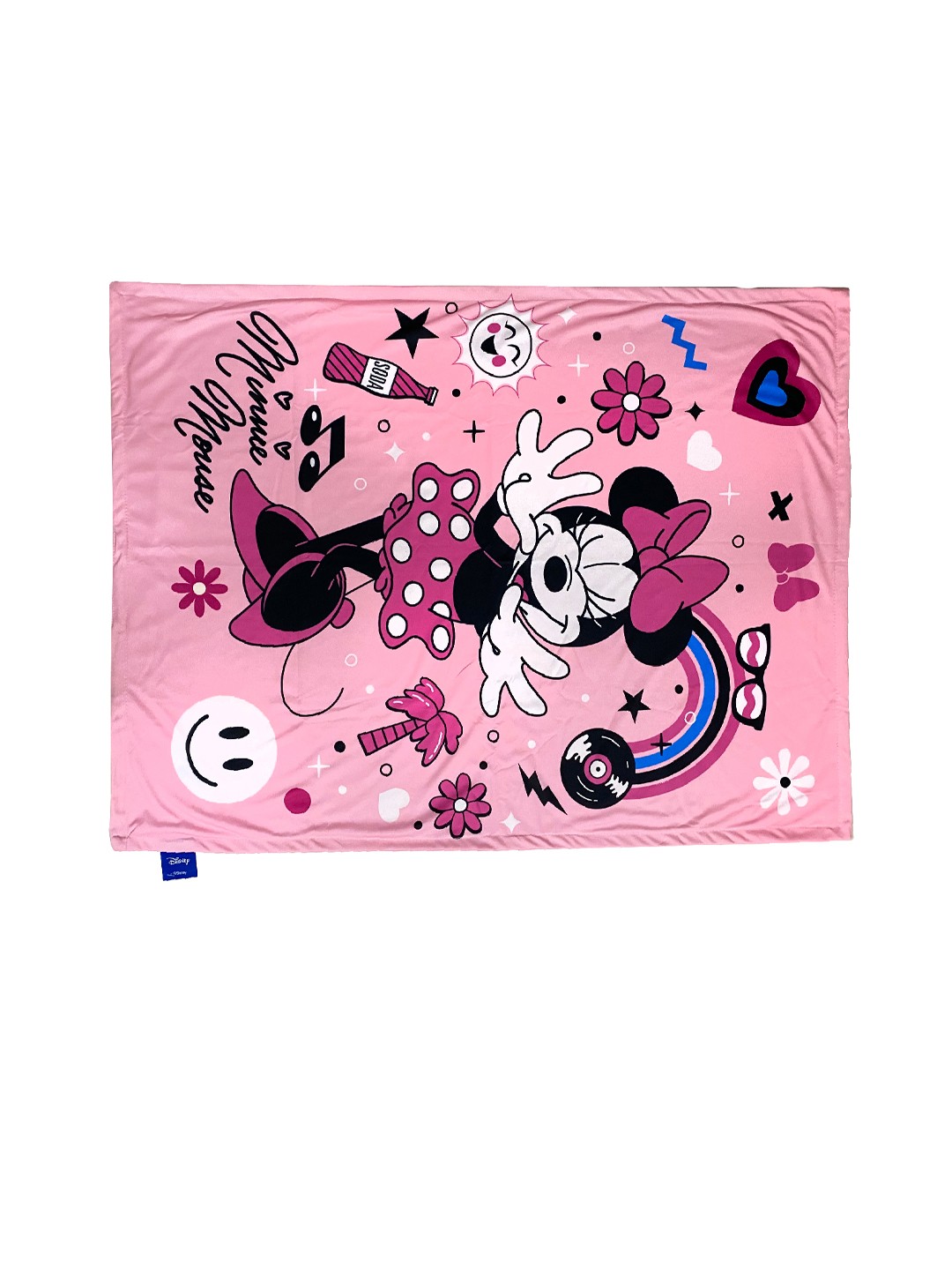 

Disney Pink & Black Minnie Mouse Printed Summer 120 GSM Single Bed Blanket