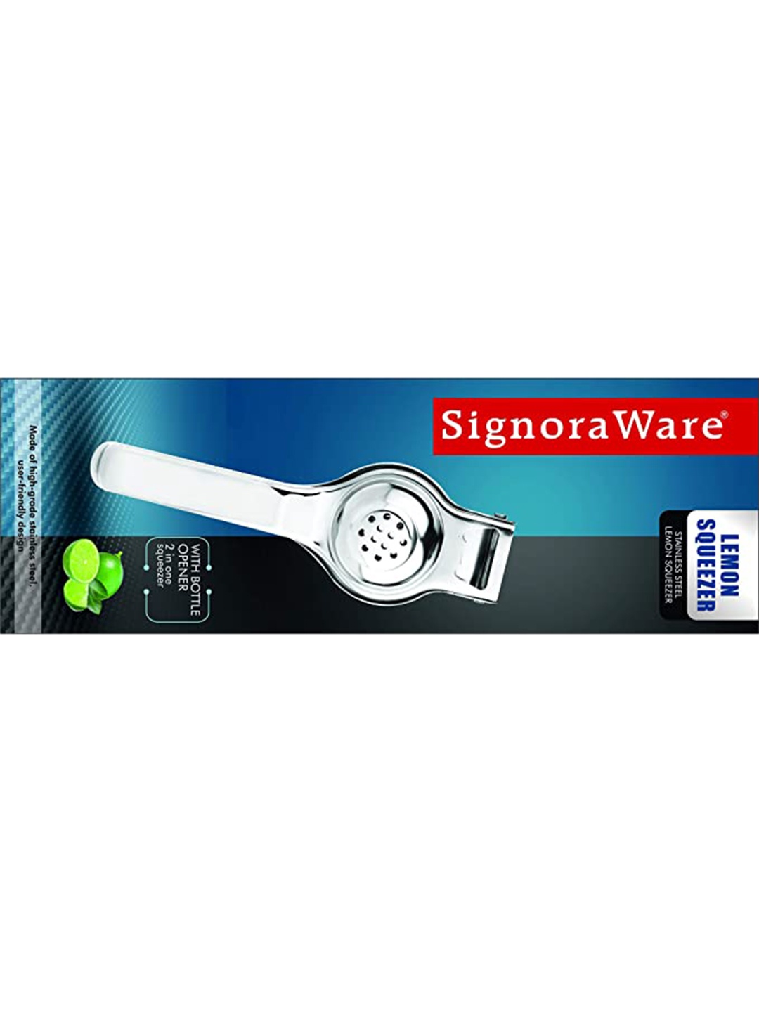 

SignoraWare Set of 3 Silver-Toned Stainless Steel Lemon Squeezer with Bottle Opener