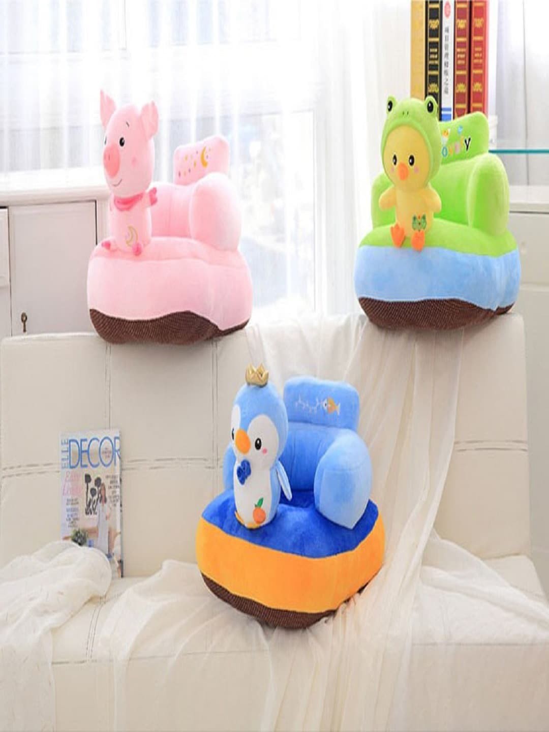 

SKYLOFTS Kids Blue & Yellow Penguin Sofa Soft Toys