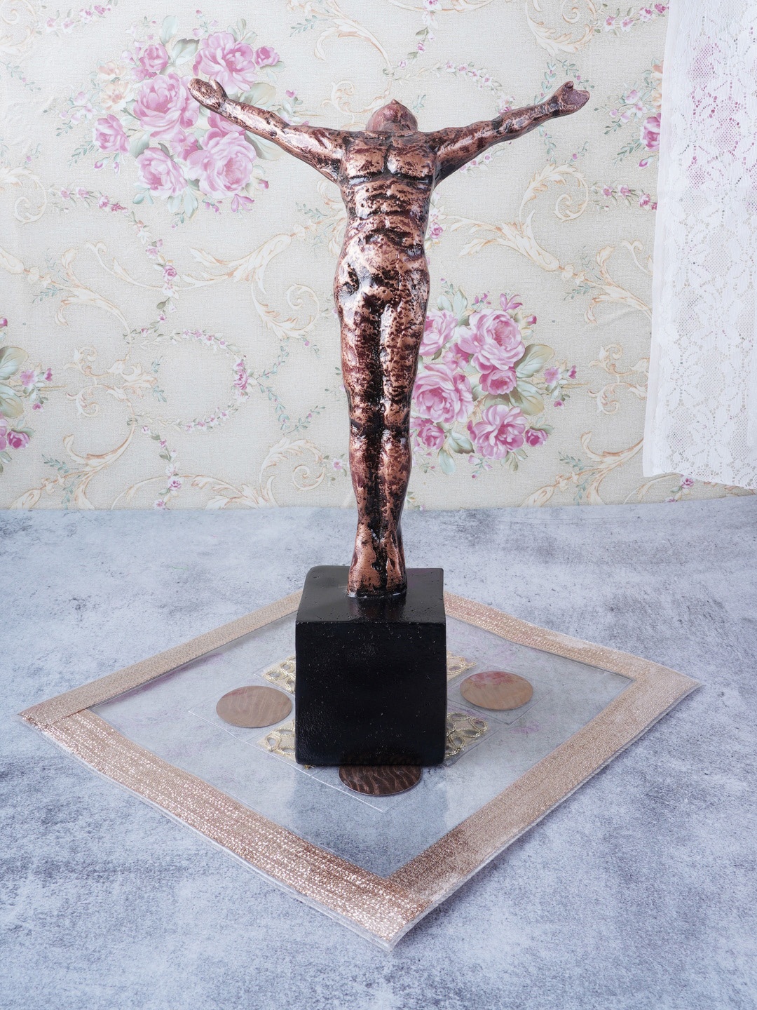 

FASHIYANOO Copper-Toned Back Flip Gymnastic Showpiece