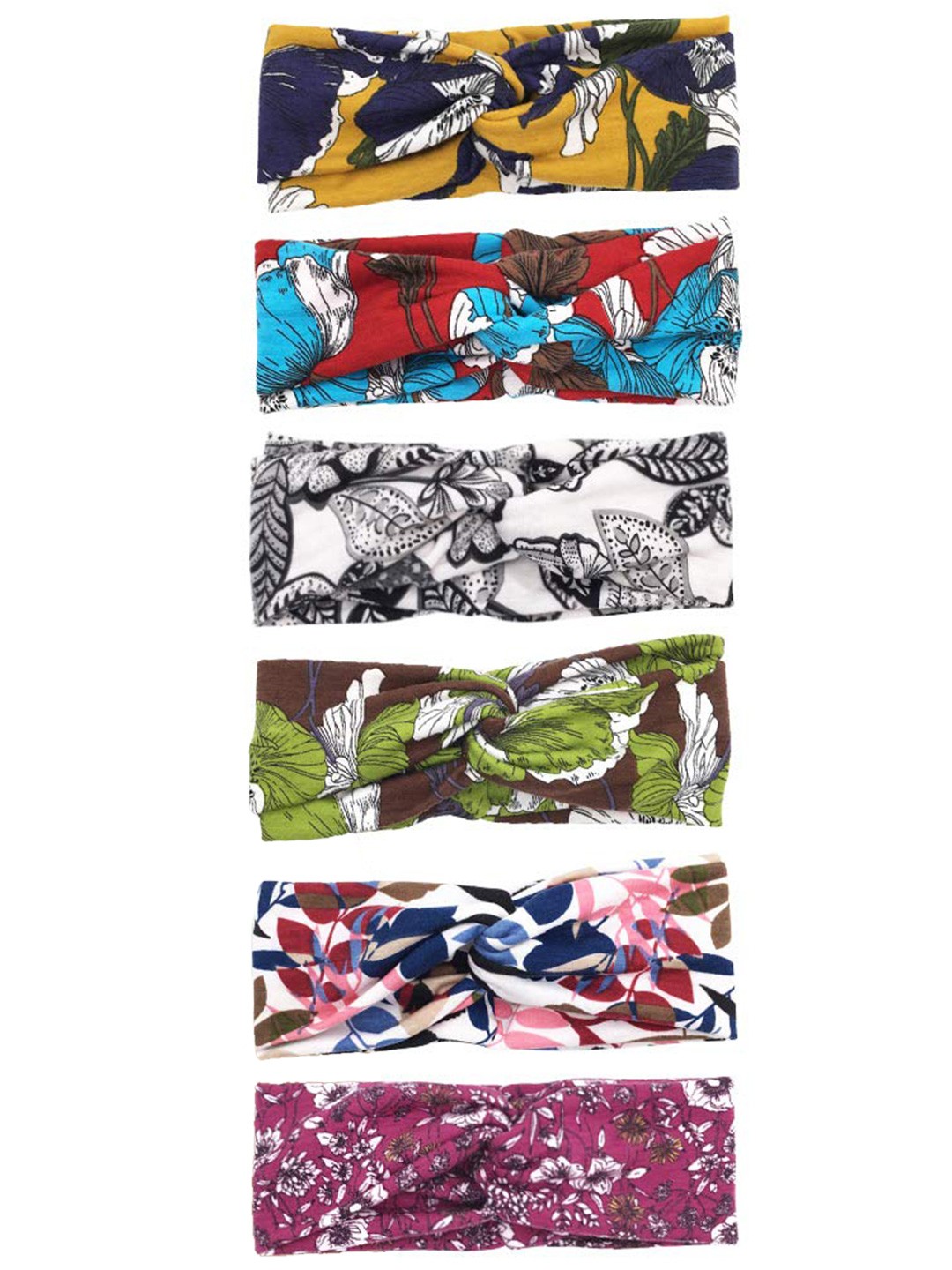 

ANNA CREATIONS Women Multicoloured Set of 6 Chill Wrap Headband, Blue
