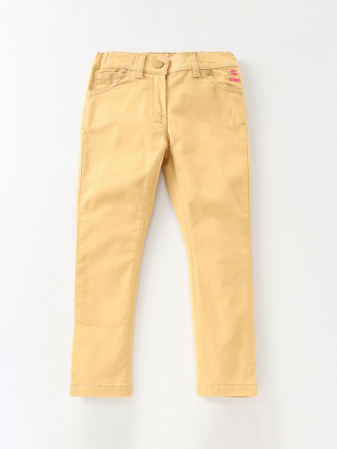 

JusCubs Girls Beige Relaxed Straight Leg High-Rise Chinos Trousers