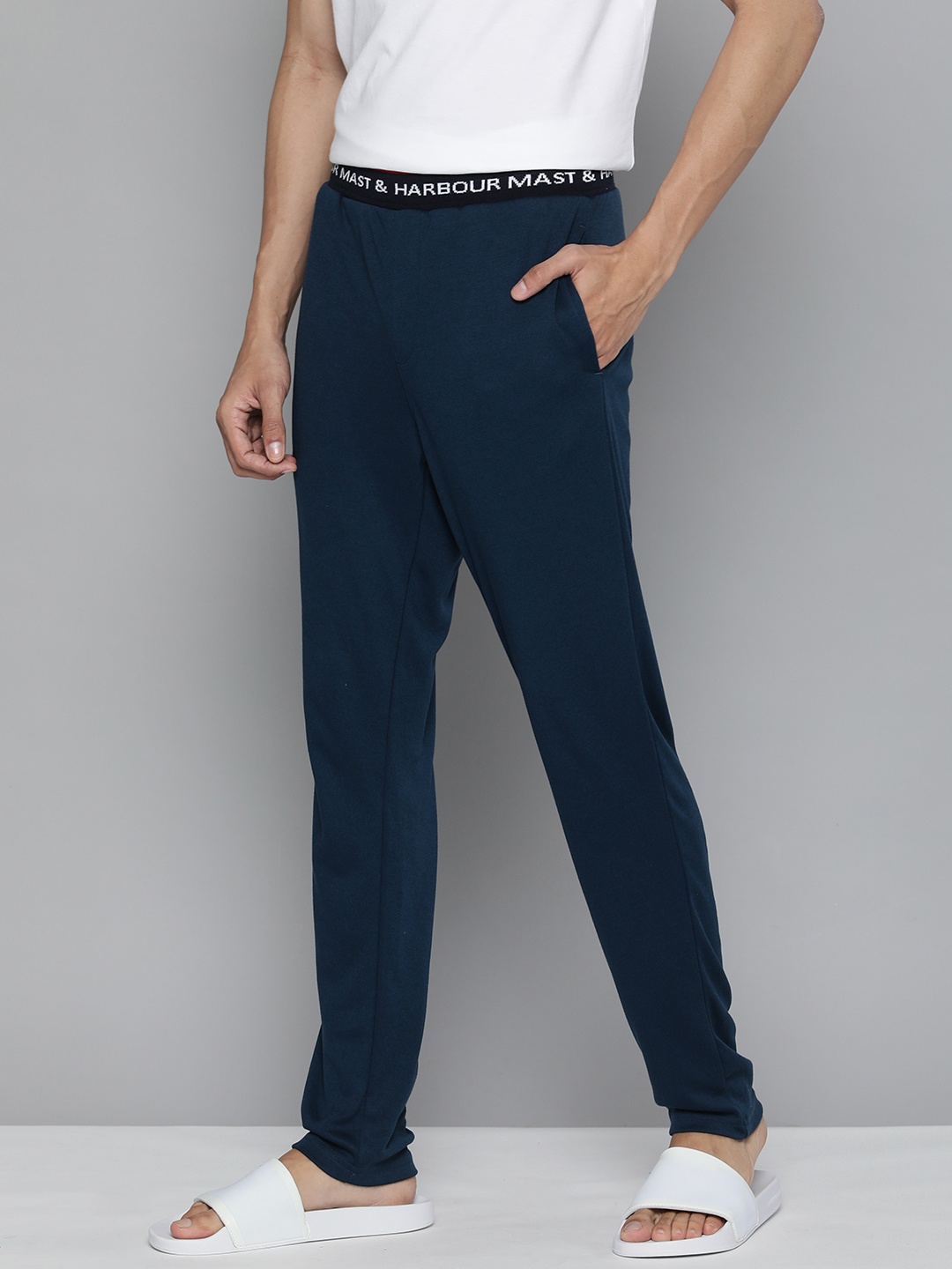 

Mast & Harbour Men Navy Blue Solid Lounge Pants