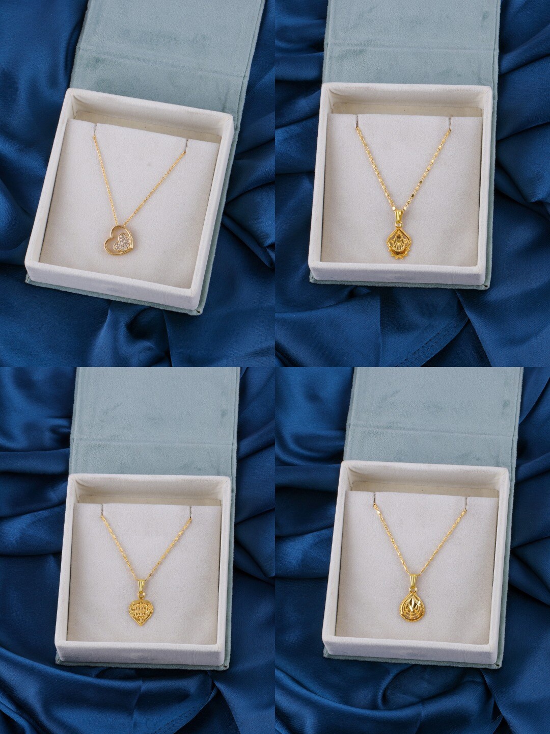 Brandsoon Pack of 4 Gold-Plated Brass Pendent with Chains