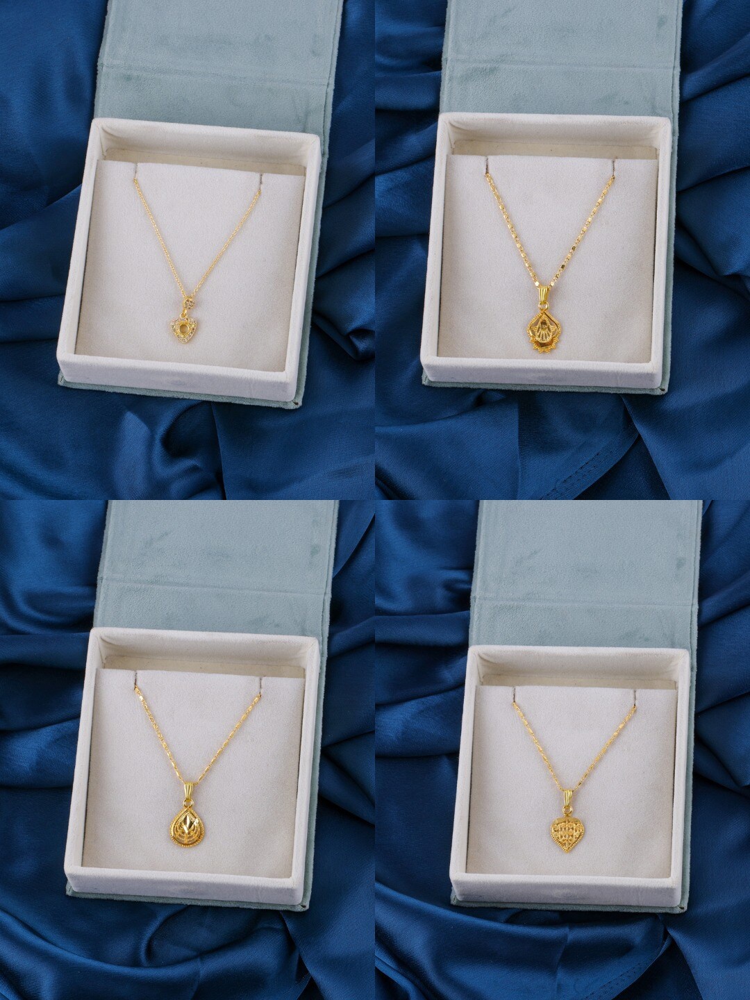 

Brandsoon Pack of 4 Gold-Plated Brass Pendent with Chains