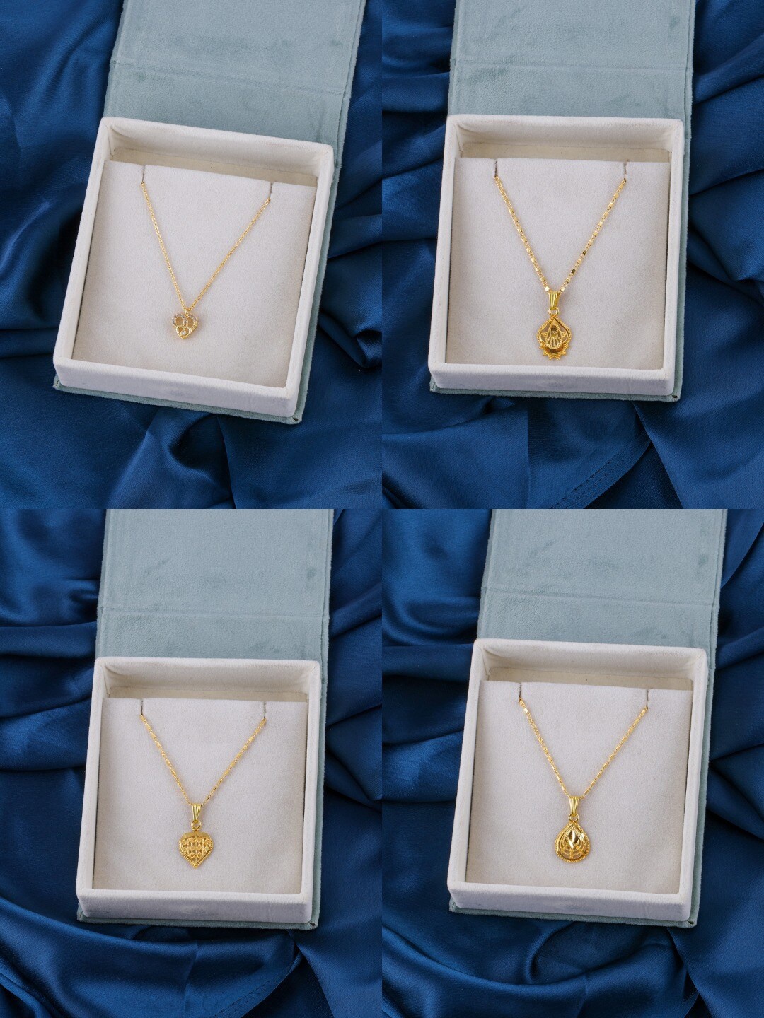 Brandsoon Pack of 4 Gold-Plated Brass Pendent with Chains