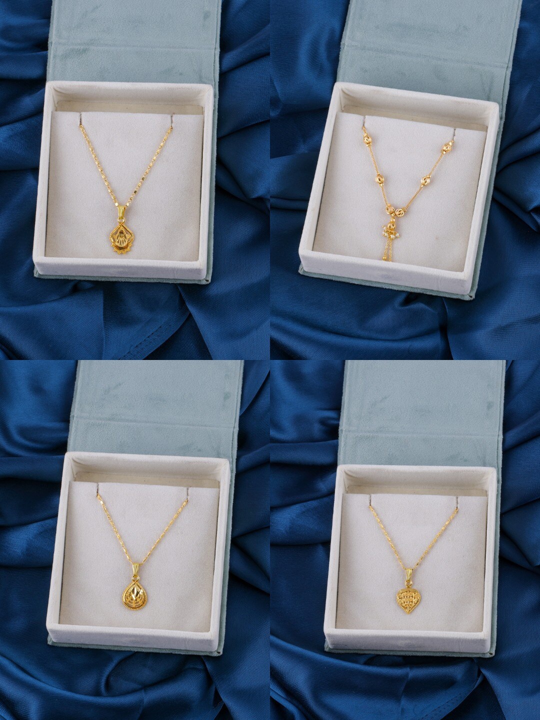 

Brandsoon Pack of 4 Gold-Plated Brass Pendent with Chains