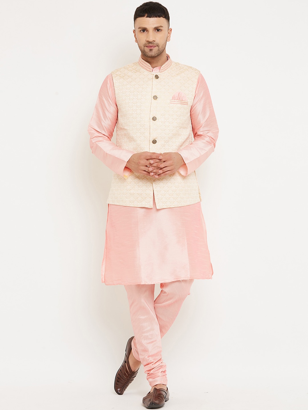 

Armaan Ethnic Men Pink Kurta with Pyjamas & Nehru Jacket