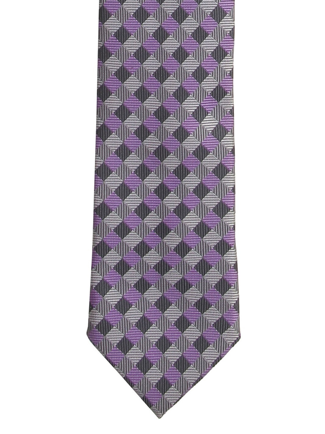 

Calvadoss Men Purple & Grey Checked Broad Tie