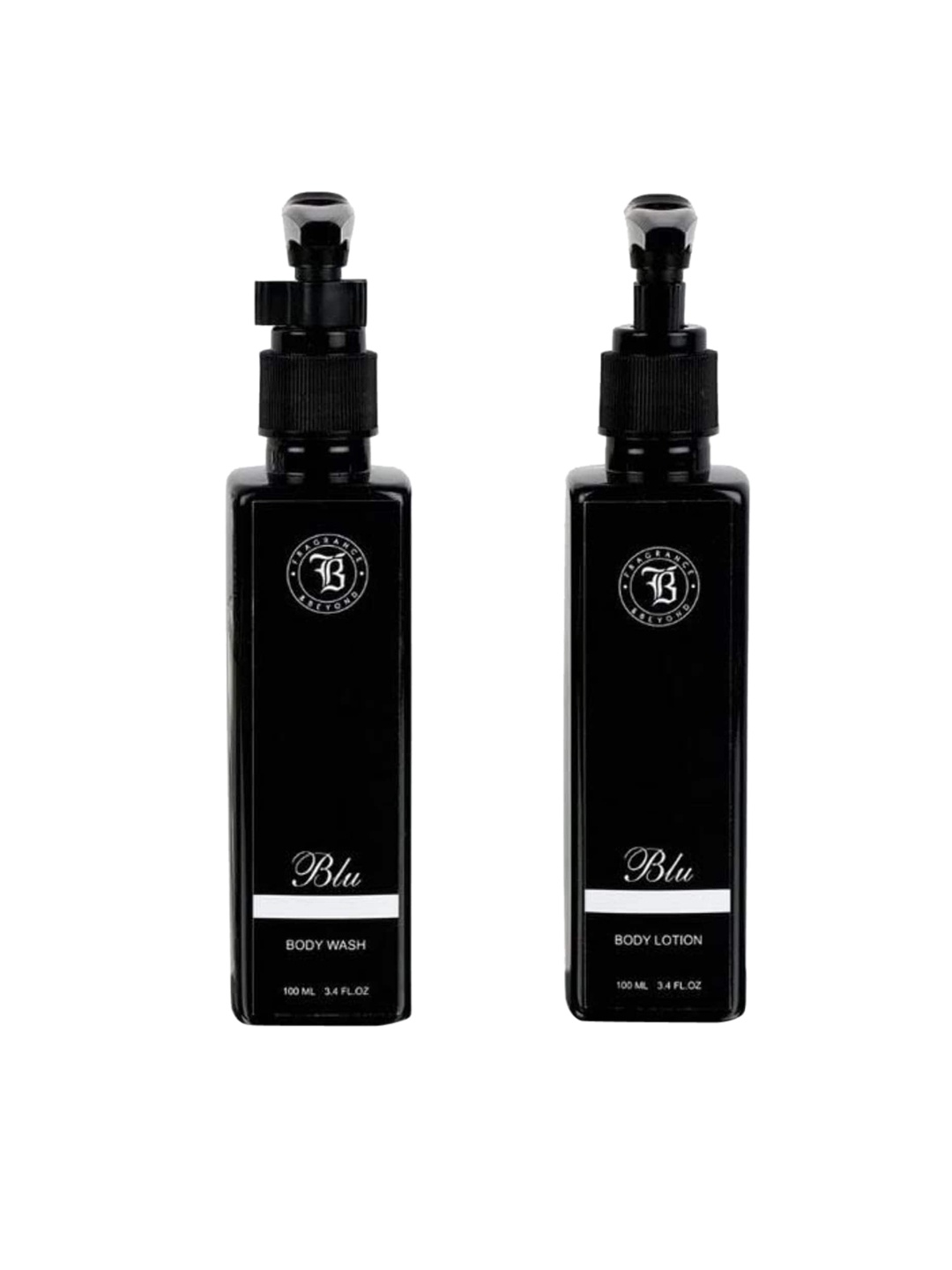 

Fragrance & Beyond Blu Body Wash & Body Lotion Combo - 100 ml Each, Black