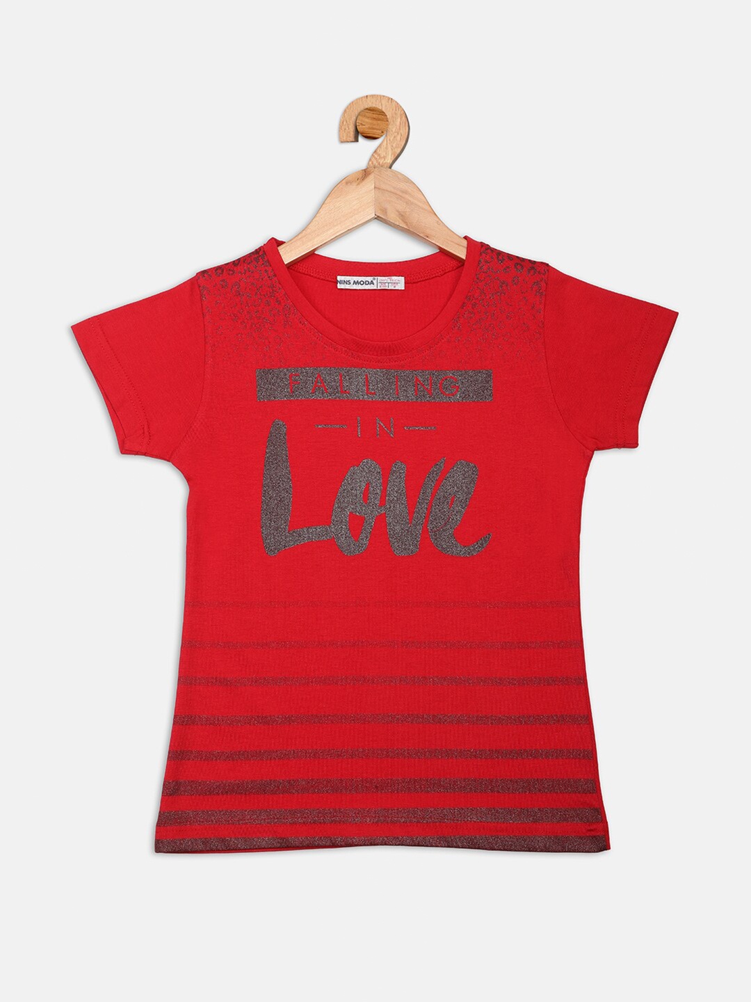 

Nins Moda Girls Red Printed Top