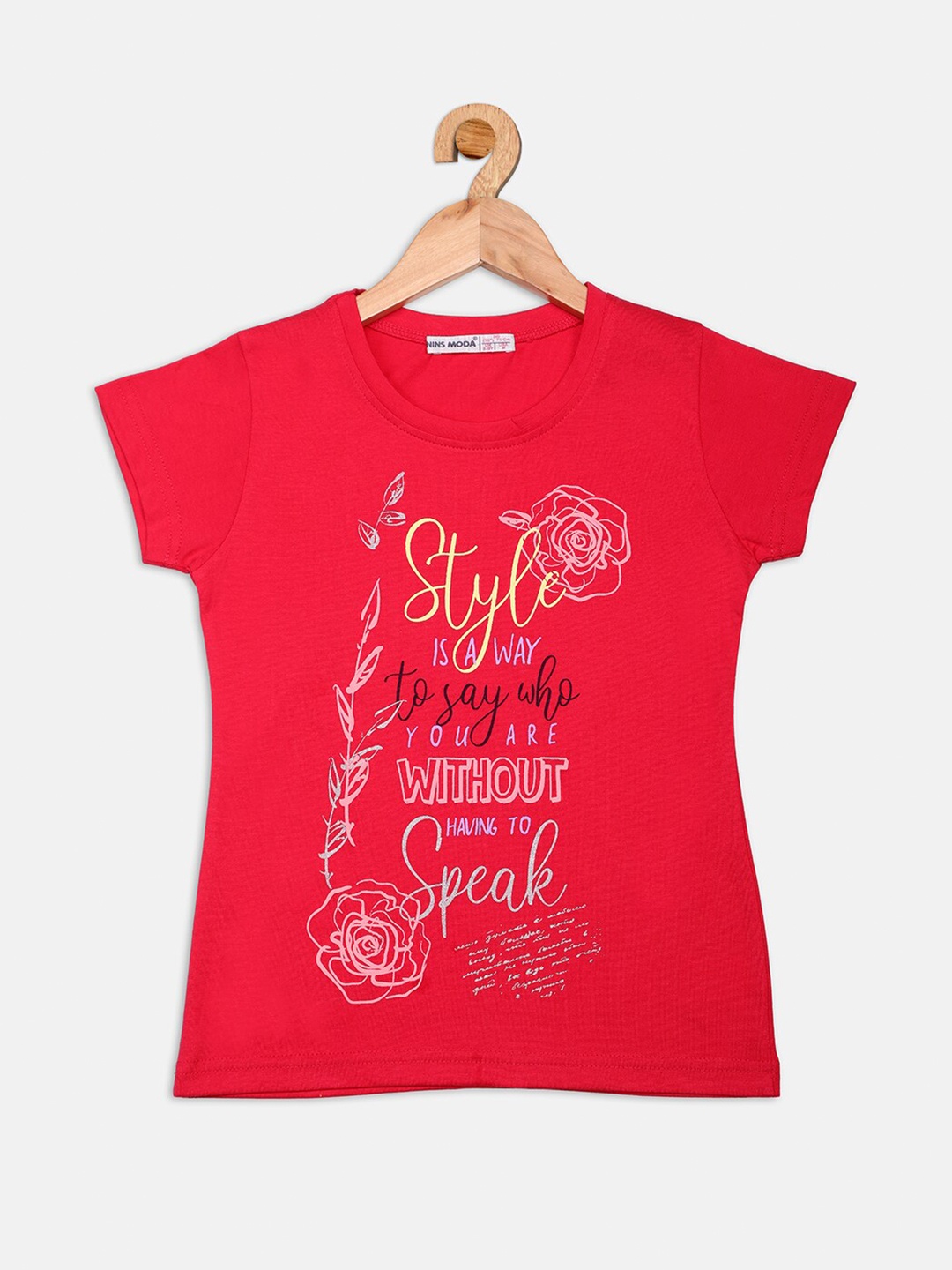 

Nins Moda Girls Magenta & Yellow Print T-Shirt