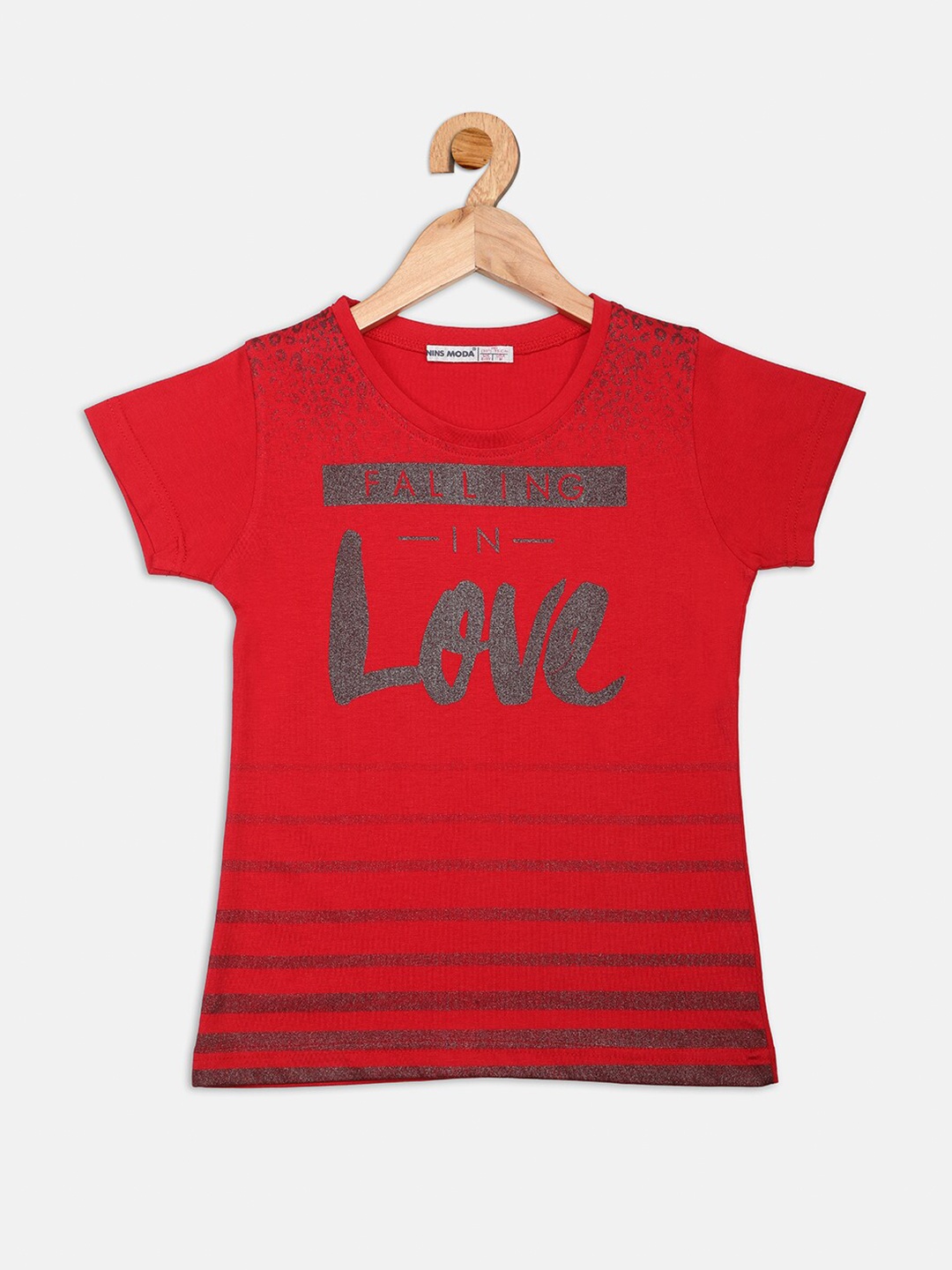 

Nins Moda Girls Red Print Top