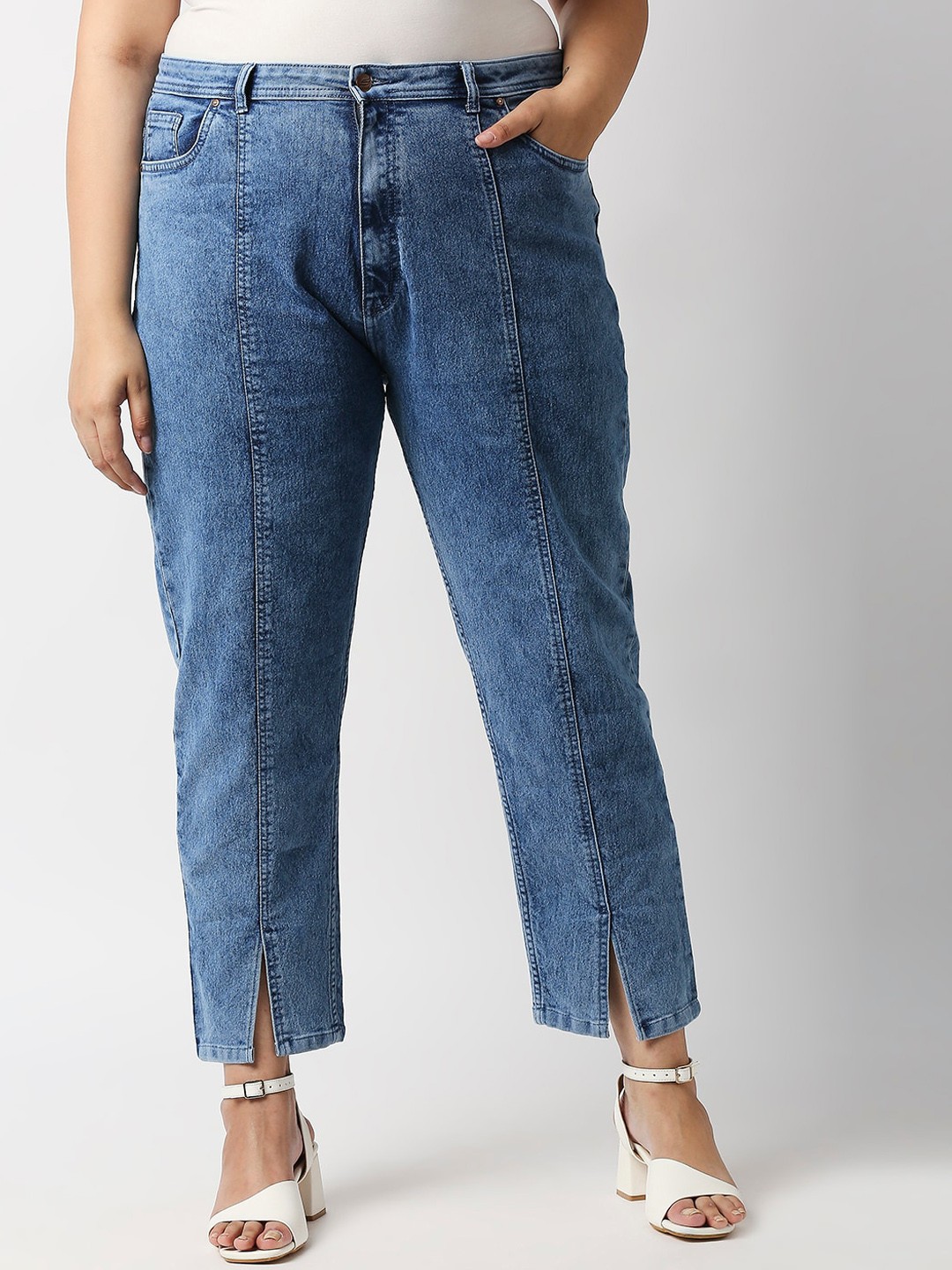 

Freeform by High Star Women Plus Size High-Rise Plus Size Stretchable Jeans, Blue