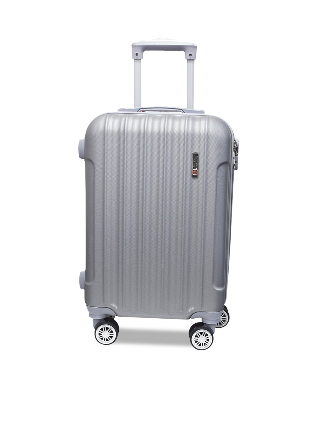 

SWISS MILITARY Grey Textured Hard-Sided Medium Trolley Suitcase